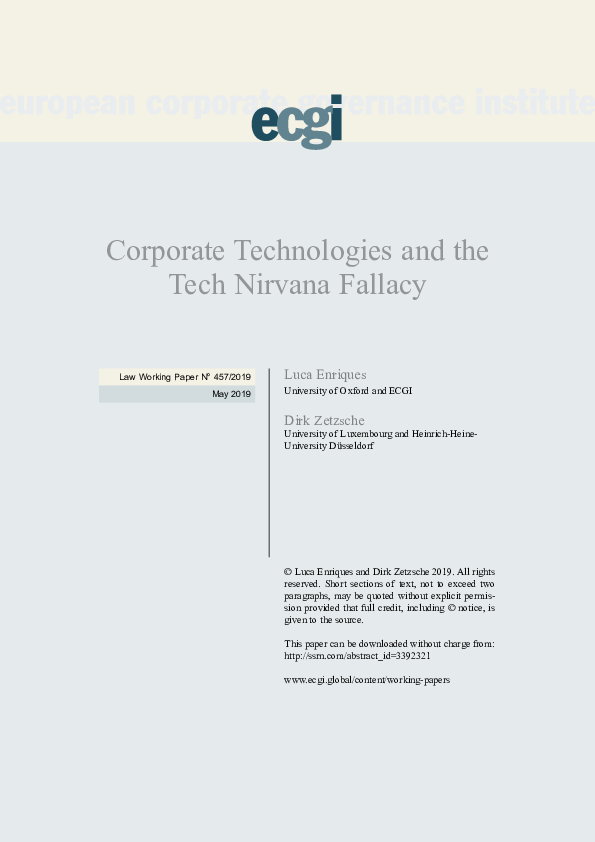 (PDF) Corporate Technologies and the Tech Nirvana Fallacy