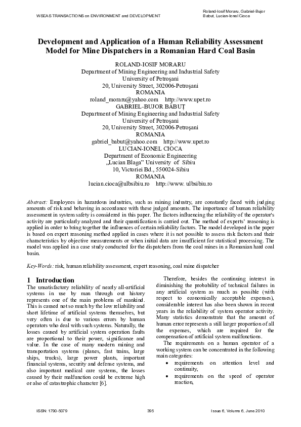 (PDF) Development and Application of a Human Reliability Assessment ...