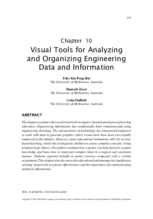 (PDF) Visual Tools for Analyzing and Organizing Engineering Data and ...