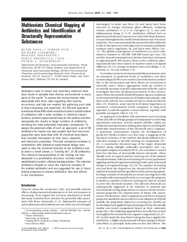 (PDF) Multivariate Chemical Mapping of Antibiotics and Identification ...