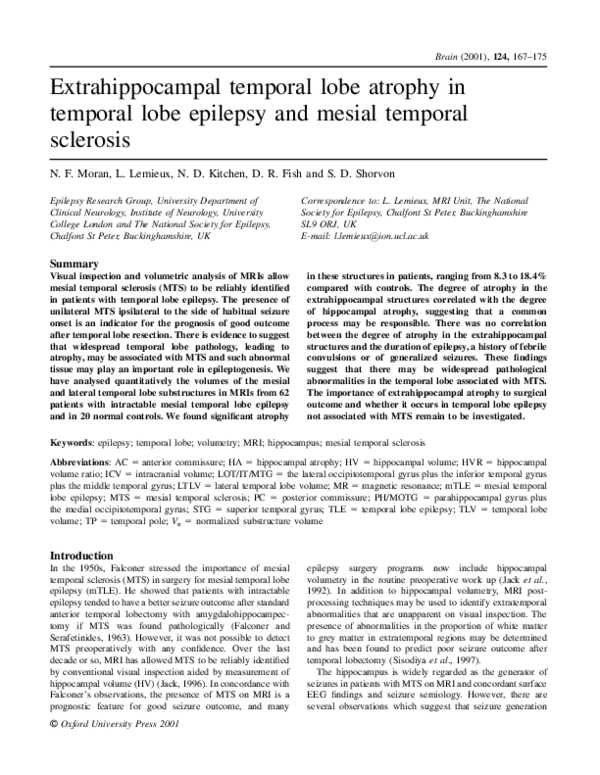 (PDF) Extrahippocampal temporal lobe atrophy in temporal lobe epilepsy ...