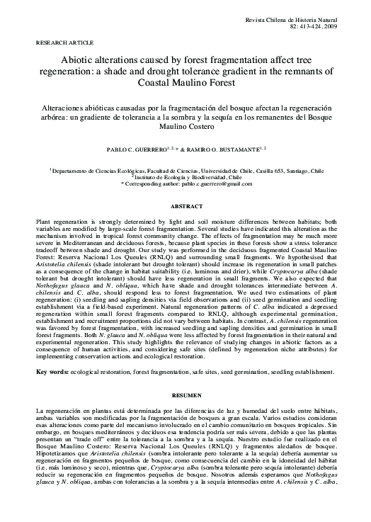 (PDF) Abiotic alterations caused by forest fragmentation affect tree ...