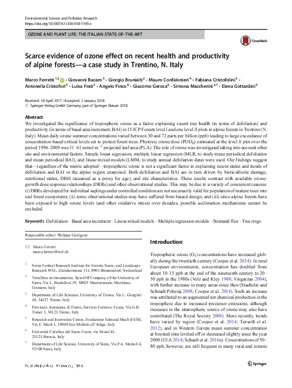 (PDF) Scarce evidence of ozone effect on recent health and productivity ...
