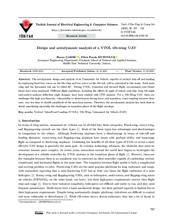 (PDF) Design and Aerodynamic Analysis of a VTOL Tilt-Wing UAV