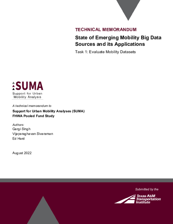 (PDF) State of Emerging Mobility Big Data Sources and its Applications