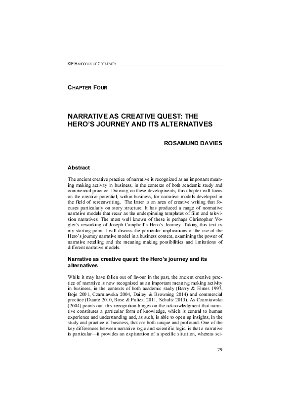 (PDF) Narrative as creative quest: the hero's journey and its alternatives