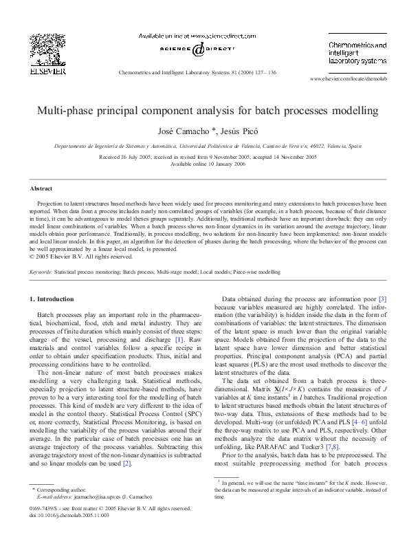 (PDF) Multi-phase principal component analysis for batch processes ...