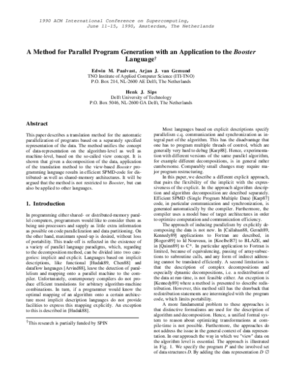 (PDF) A method for parallel program generation with an application to ...