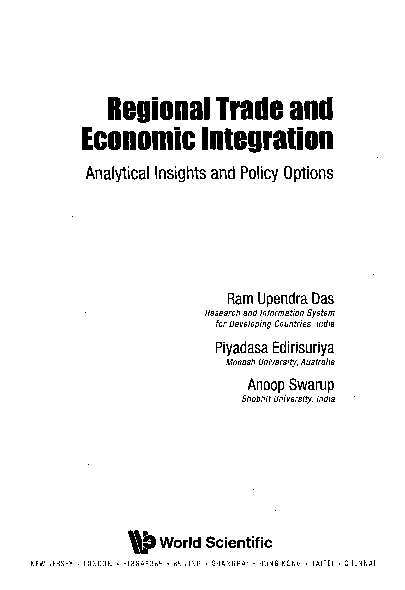 (PDF) Regional Trade and Economic Integration