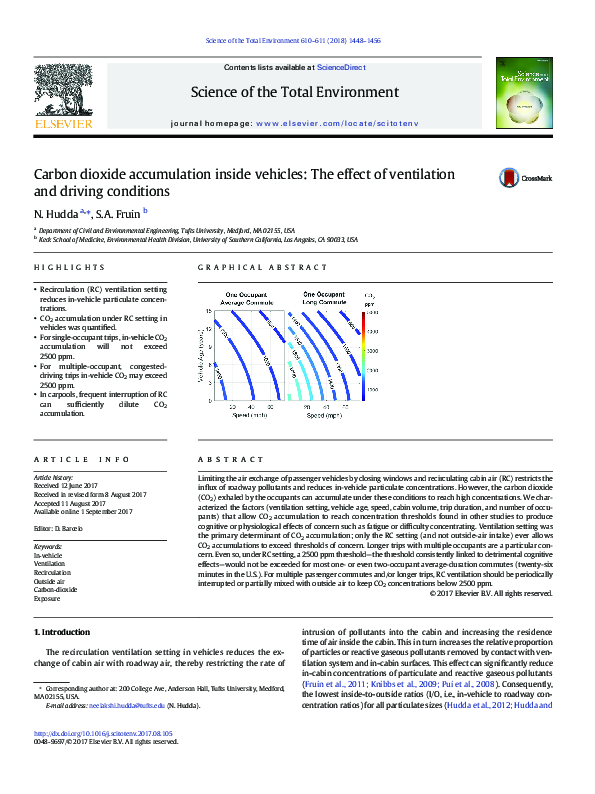 (PDF) Carbon dioxide accumulation inside vehicles: The effect of ...