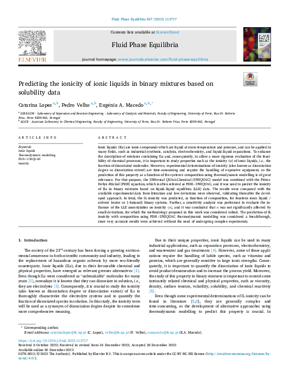 (PDF) Predicting the ionicity of ionic liquids in binary mixtures based ...