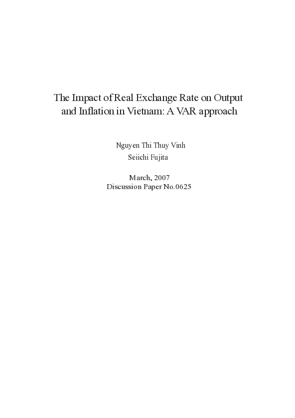 (PDF) The Impact of Real Exchange Rate on Output and Inflation in ...