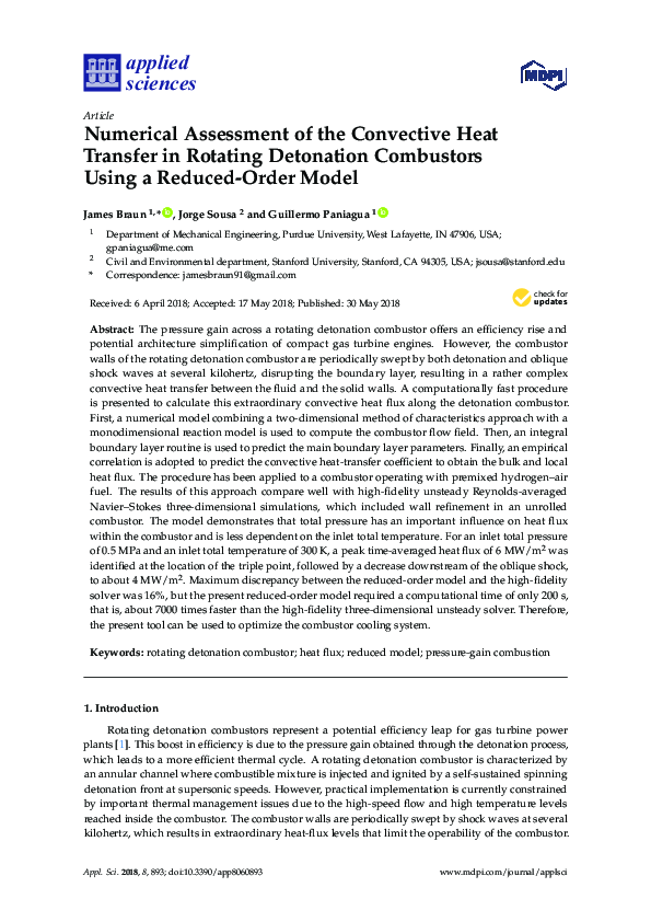 (PDF) Numerical Assessment of the Convective Heat Transfer in Rotating ...
