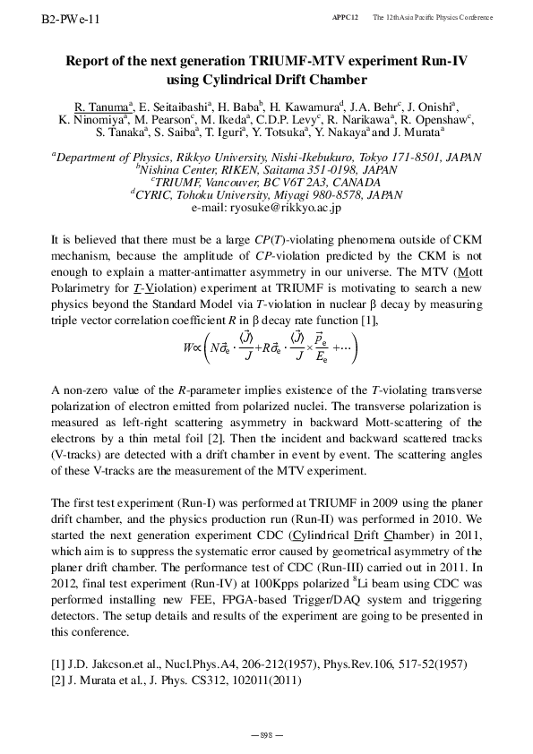 pdf report of the next generation triumf mtv experiment run iv using