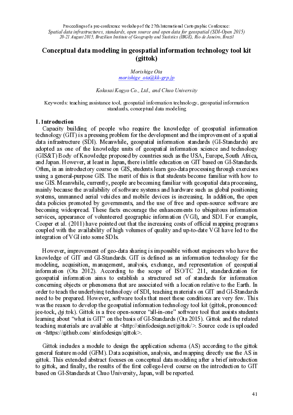 (PDF) Conceptual data modeling in geospatial information technology ...