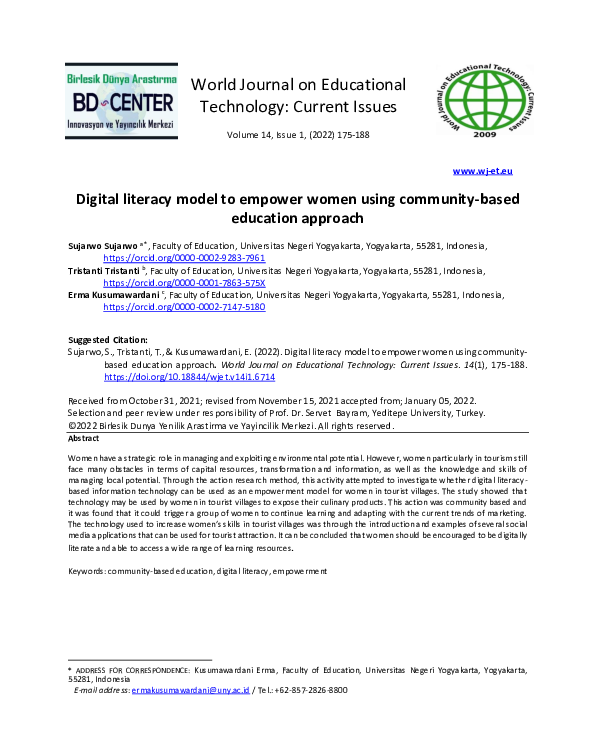 (PDF) Digital literacy model to empower women using community-based ...