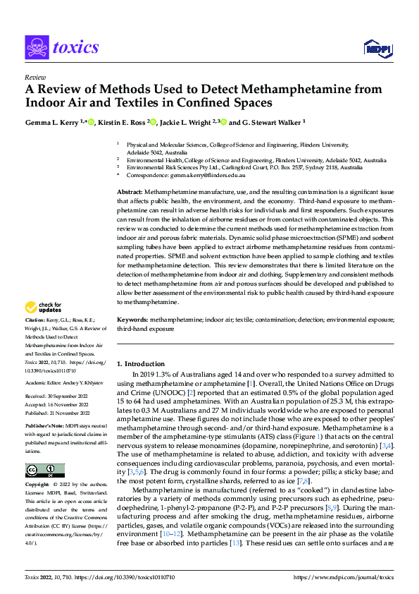 (PDF) A Review of Methods Used to Detect Methamphetamine from Indoor ...