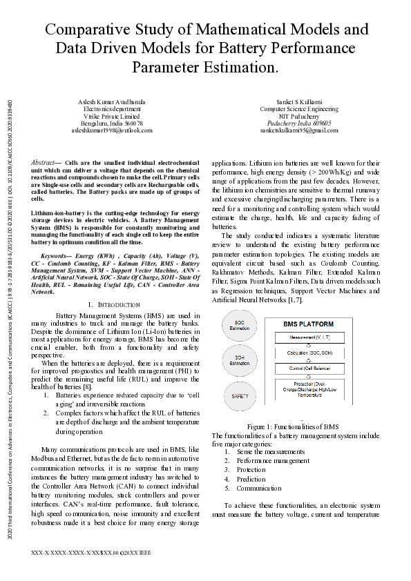 (PDF) Comparative Study of Mathematical Models and Data Driven Models ...