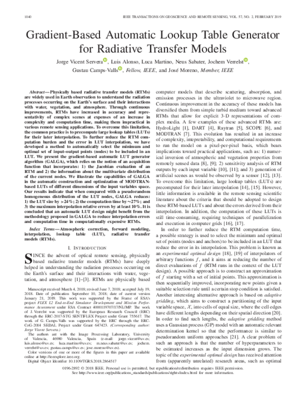 (PDF) Gradient-Based Automatic Lookup Table Generator for Radiative ...