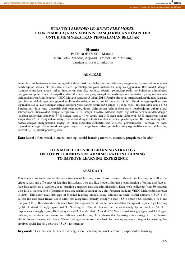 (PDF) Strategi Blended Learning Flex Model Pada Pembelajaran ...