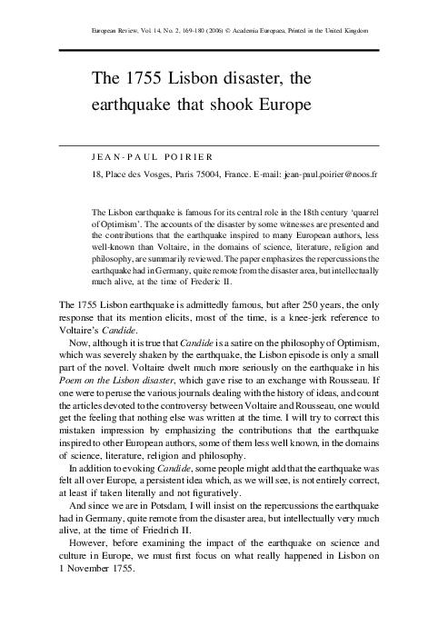 Earthquake 1755