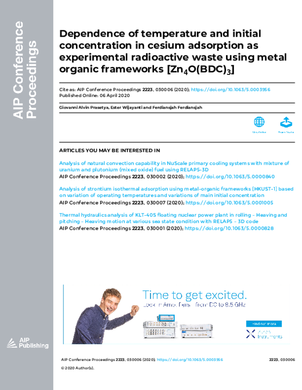 (PDF) Dependence of temperature and initial concentration in cesium ...