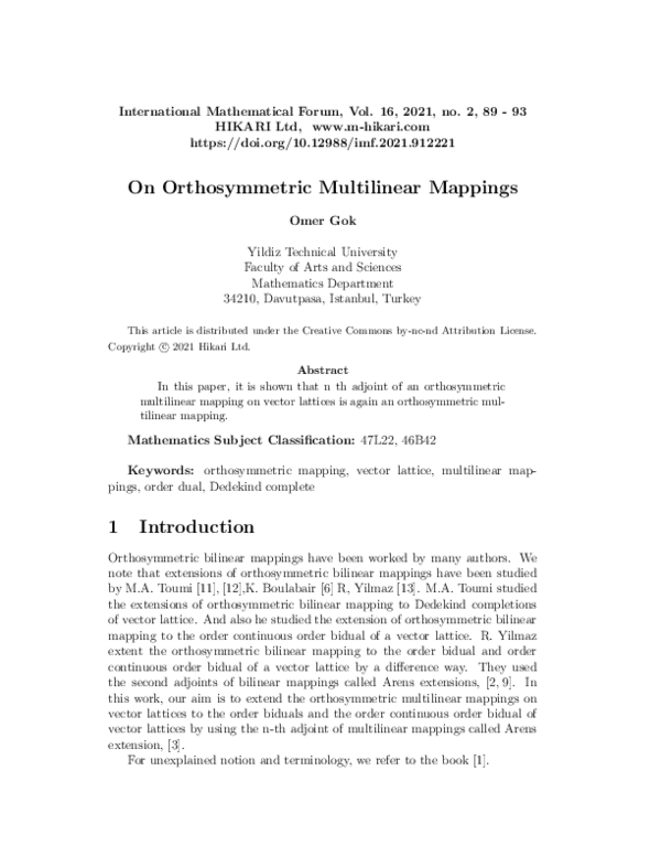 (PDF) On orthosymmetric multilinear mappings