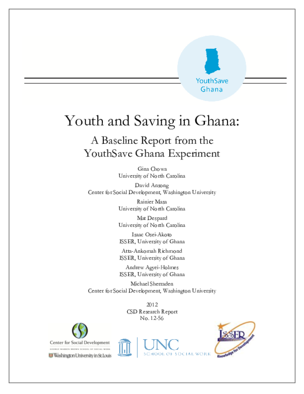 (PDF) Youth and Saving in Ghana: A Baseline Report From the YouthSave ...