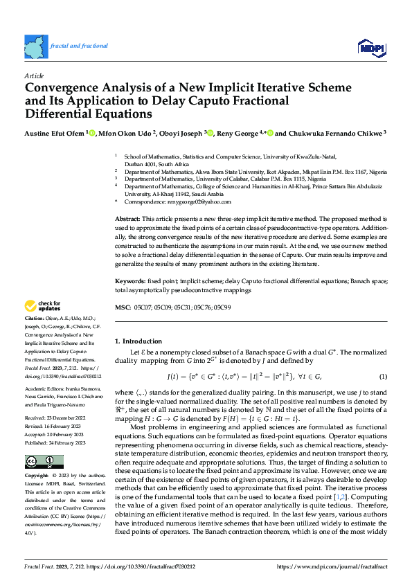 (PDF) Convergence Analysis of a New Implicit Iterative Scheme and Its ...