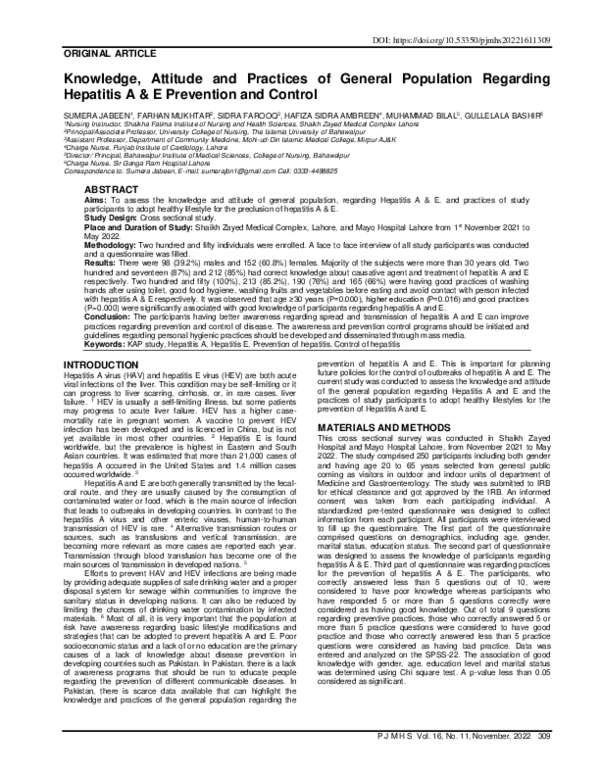 (PDF) Knowledge, Attitude and Practices of General Population Regarding ...