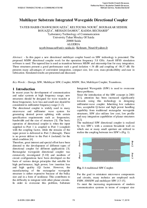 (PDF) Multilayer Substrate Integrated Waveguide Directional Coupler
