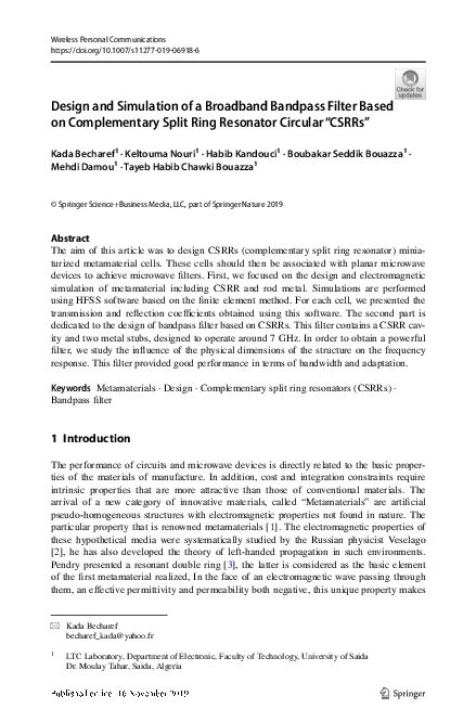 (PDF) Design and Simulation of a Broadband Bandpass Filter Based on ...