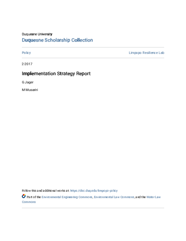(PDF) Implementation Strategy Report