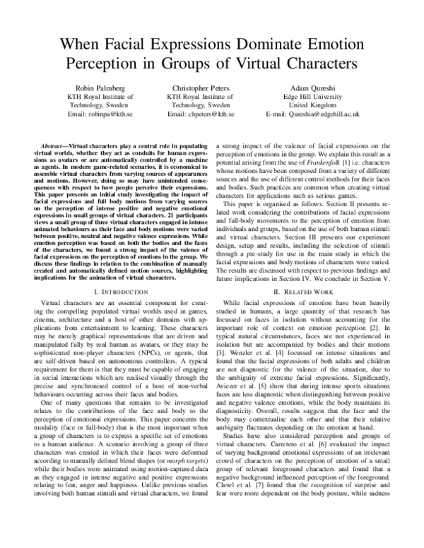 (PDF) When facial expressions dominate emotion perception in groups of ...
