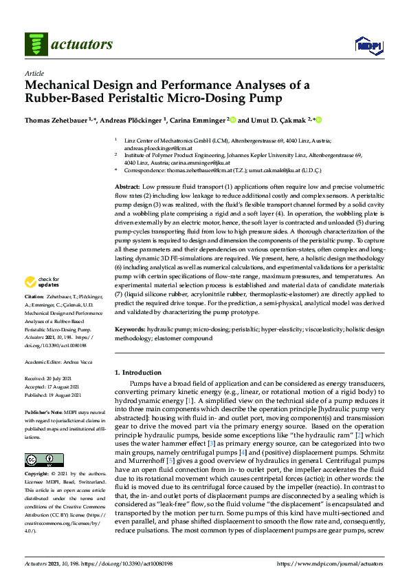 (PDF) Mechanical Design and Performance Analyses of a Rubber-Based ...