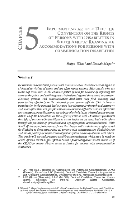 (PDF) Implementing Article 13 of the Convention on the Rights of ...