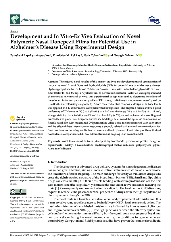 (PDF) Development and In Vitro-Ex Vivo Evaluation of Novel Polymeric ...