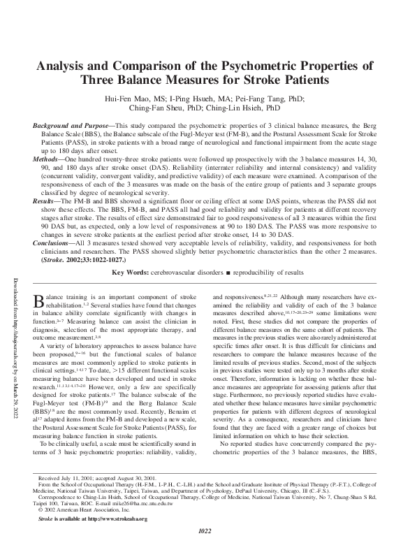 (PDF) Analysis and Comparison of the Psychometric Properties of Three ...