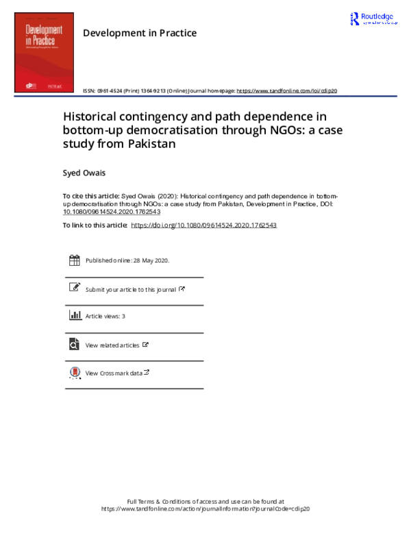(PDF) Historical contingency and path dependence in bottom-up ...