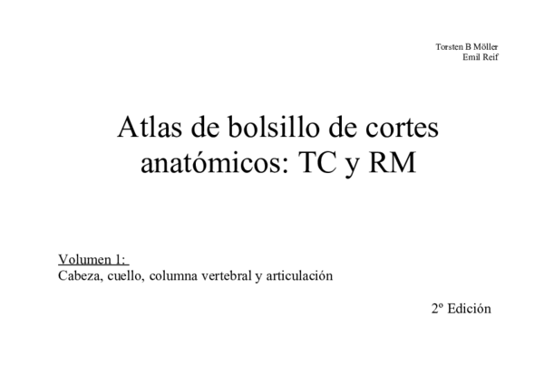 (PDF) Atlas de bolsillo de cortes anatómicos: TC y RM