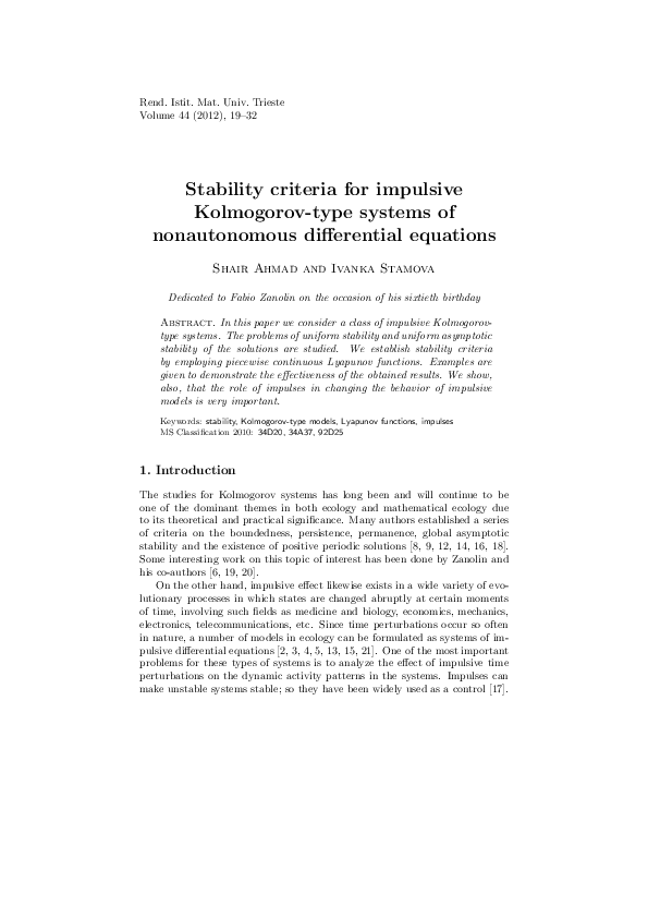 (PDF) Stability criteria for impulsive Kolmogorov-type systems of ...