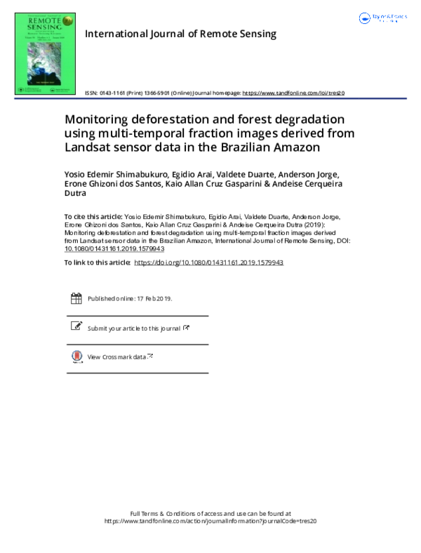 (PDF) Monitoring Deforestation and Forest Degradation from satellite ...
