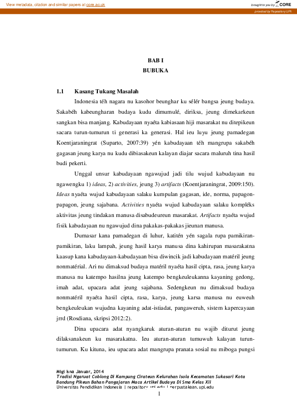 (PDF) Tradisi Ngaruat Coblong DI Kampung Cirateun Kelurahan Isola ...