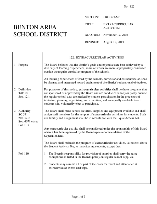 (PDF) Extracurricular Activities