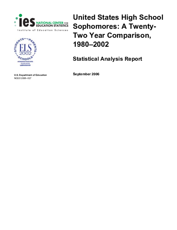 (PDF) United States High School Sophomores A TwentyTwo Year