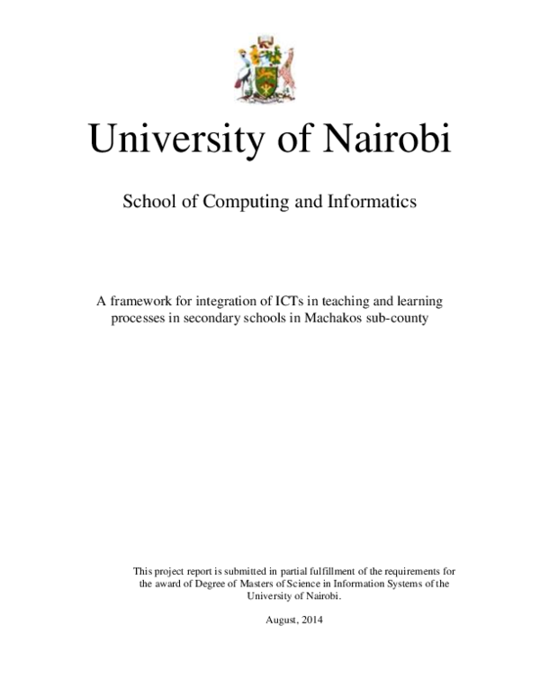 (PDF) A framework for integration of ICTs in teaching and learning ...