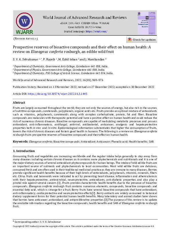 (PDF) Prospective reserves of bioactive compounds and their effect on ...