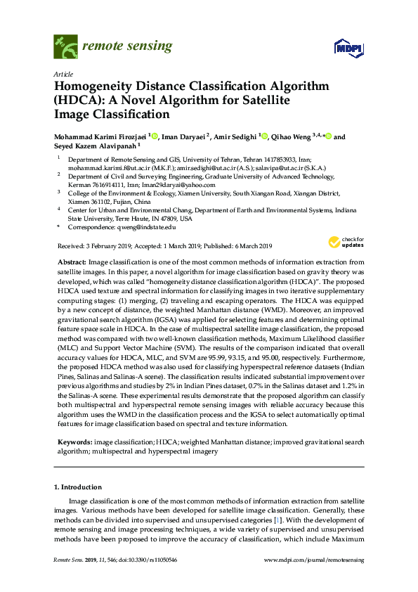 (PDF) Homogeneity Distance Classification Algorithm (HDCA): A Novel ...