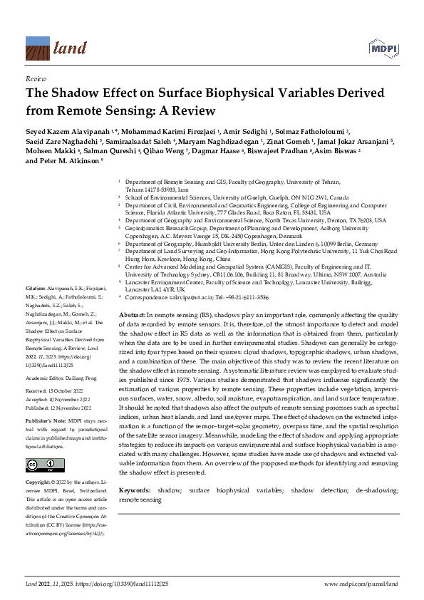 (PDF) The Shadow Effect on Surface Biophysical Variables Derived from ...