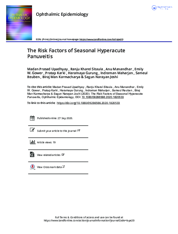 (PDF) The Risk Factors of Seasonal Hyperacute Panuveitis